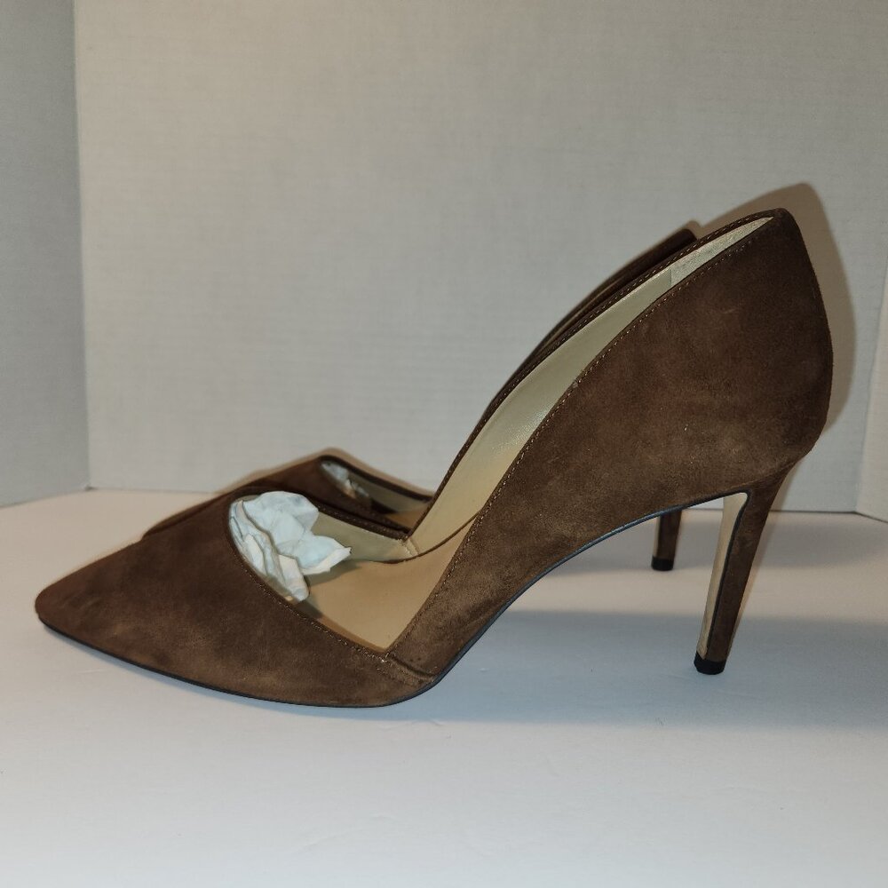 Ann Taylor Brown Suede Pointed-Toe Heels